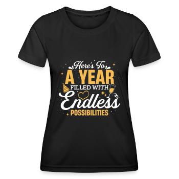 À une année remplie de possibilités infinies - T-shirt sport Femme - noir - Devant - AI Model Female 172 light (172cm)
