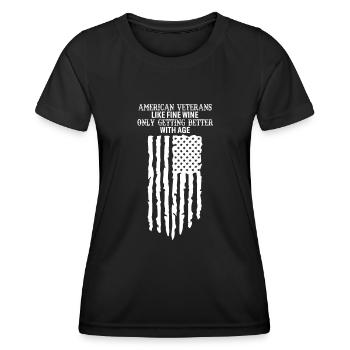 American Veterans: Like Fine Wine, Only Getting Be - Women's Functional T-Shirt - black - Front - AI Model Female 172 light (172cm)