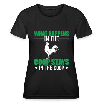 Was im Stall passiert, bleibt im Stall - Frauen Funktions-T-Shirt - Schwarz - Vorne - AI Model Female 172 light (172cm)