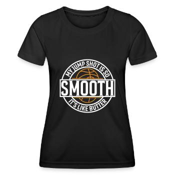 Mein Sprungschuss ist so glatt, er ist wie Butter. - Frauen Funktions-T-Shirt - Schwarz - Vorne - AI Model Female 172 light (172cm)