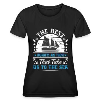 Die besten Reisen sind die, die uns in den Nahen Osten führen - Frauen Funktions-T-Shirt - Schwarz - Vorne - AI Model Female 172 light (172cm)