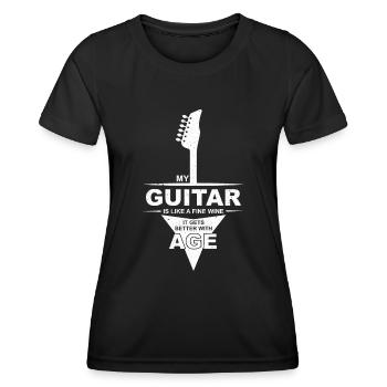Ma guitare est comme un bon vin - elle devient meilleure - T-shirt sport Femme - noir - Devant - AI Model Female 172 light (172cm)