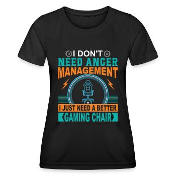 Ich brauche keine Wutbewältigung, ich brauche nur eine Bette - Frauen Funktions-T-Shirt - Schwarz - Vorne - AI Model Female 172 light (172cm)