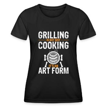 Griller n’est pas seulement cuisiner, c’est une forme d’art. - T-shirt sport Femme - noir - Devant - AI Model Female 172 light (172cm)