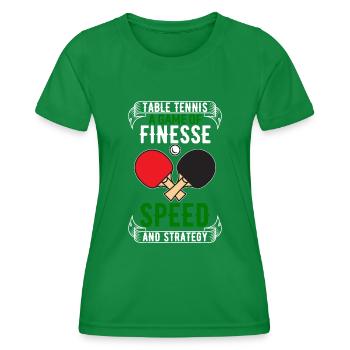 Tischtennis: ein Spiel mit Finesse, Schnelligkeit und Schnelligkeit - Frauen Funktions-T-Shirt - Kelly Green - Vorne - AI Model Female 172 dark (172cm)
