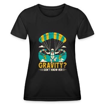 Schwerkraft? Ich kenne sie nicht. - Frauen Funktions-T-Shirt - Schwarz - Vorne - AI Model Female 172 light (172cm)