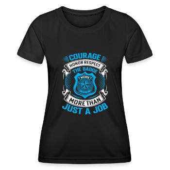 Mut, Ehre, Respekt: Das Abzeichen bedeutet mehr als - Frauen Funktions-T-Shirt - Schwarz - Vorne - AI Model Female 172 light (172cm)