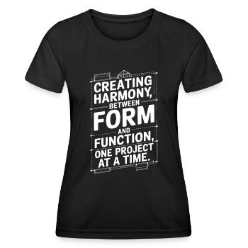 Créer une harmonie entre la forme et la fonction, un pr - T-shirt sport Femme - noir - Devant - AI Model Female 172 light (172cm)