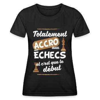 échecs et mat joueur d'échecs - T-shirt sport Femme - noir - Devant - AI Model Female 172 light (172cm)
