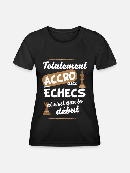 échecs et mat joueur d'échecs - T-shirt sport Femme - noir