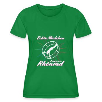 Echte Mädchen turnen Rhönrad - Frauen Funktions-T-Shirt - Kelly Green - Vorne - AI Model Female 172 dark (172cm)