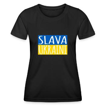 Slava Ukraini Glory of Ukraine - Women's Functional T-Shirt - black - Front - AI Model Female 172 light (172cm)