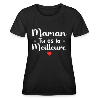 Maman Tu Es La Meilleure - T-shirt sport Femme - noir - Devant - AI Model Female 172 light (172cm)