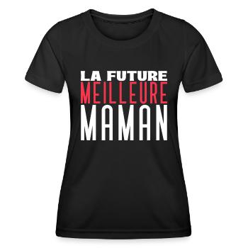 La future meilleure maman - T-shirt sport Femme - noir - Devant - AI Model Female 172 light (172cm)