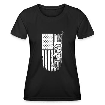 LGBT - Freiheit, Waffen, Bier, Trucks - Konservativ - Frauen Funktions-T-Shirt - Schwarz - Vorne - AI Model Female 172 light (172cm)
