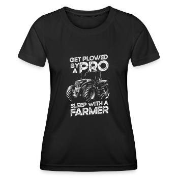 Faites labourer par un pro dormir avec un agriculteur - T-shirt sport Femme - noir - Devant - AI Model Female 172 light (172cm)