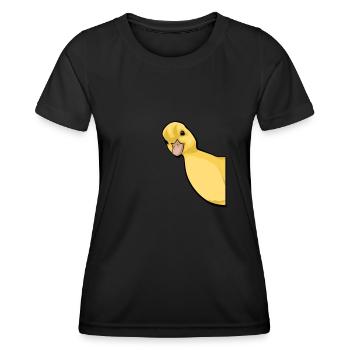 Drôle de canard laqué Peeking Farm Duck Lover - Canard - T-shirt sport Femme - noir - Devant - AI Model Female 172 light (172cm)