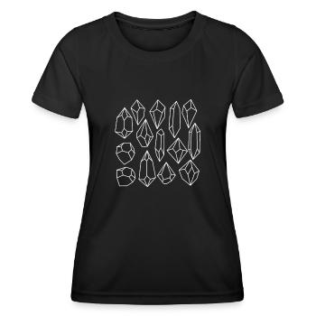Minerals Gems and Crystals - Nature Forest - Women's Functional T-Shirt - black - Front - AI Model Female 172 light (172cm)