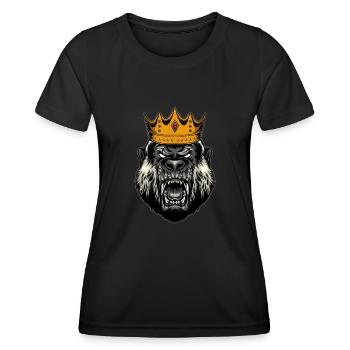 Gorilla Alpha Funny Ape Wildlife - Ape Gorilla - Women's Functional T-Shirt - black - Front - AI Model Female 172 light (172cm)