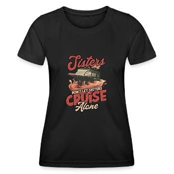 Sœur ne laisse pas les sœurs naviguer seules - Plage - T-shirt sport Femme - noir - Devant - AI Model Female 172 light (172cm)