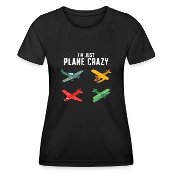 I’m Just Plane Crazy - Avion de compagnie aérienne d’aviation - T-shirt sport Femme - noir - Devant - AI Model Female 172 light (172cm)