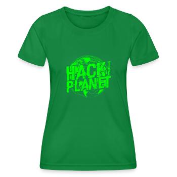 Hack the Planet Software Developer - Anonymous - Women's Functional T-Shirt - kelly green - Front - AI Model Female 172 dark (172cm)