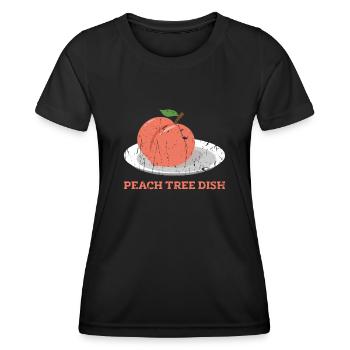 Peach Tree Dish Sarcastic Humor Petri Dish - - Women's Functional T-Shirt - black - Front - AI Model Female 172 light (172cm)