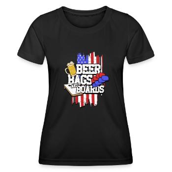 Cornhole Bierbeutel und -bretter - Cornhole Lover - Frauen Funktions-T-Shirt - Schwarz - Vorne - AI Model Female 172 light (172cm)