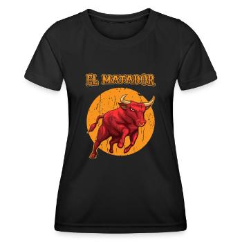 El Matador Stierkampf Stierkämpfer - Spanisch - Frauen Funktions-T-Shirt - Schwarz - Vorne - AI Model Female 172 light (172cm)