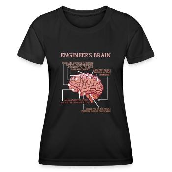 Engineer's brain problem solving function - - Women's Functional T-Shirt - black - Front - AI Model Female 172 light (172cm)