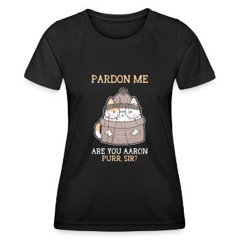 Pardon me are you aaron purr. Sir - Tiger Stripe - Women's Functional T-Shirt - black - Front - AI Model Female 172 light (172cm)