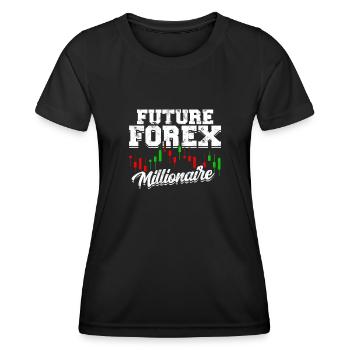 Future Forex Millionär - Börse - Frauen Funktions-T-Shirt - Schwarz - Vorne - AI Model Female 172 light (172cm)