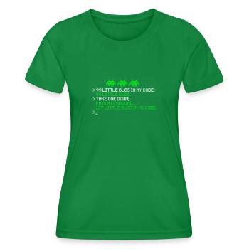99 little bugs in my code 99 little bugs take one - Women's Functional T-Shirt - kelly green - Front - AI Model Female 172 dark (172cm)