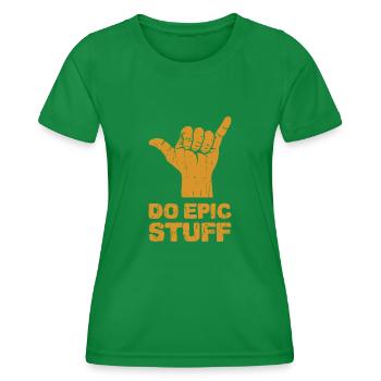 Do Epic Stuff - Surfer - Frauen Funktions-T-Shirt - Kelly Green - Vorne - AI Model Female 172 dark (172cm)