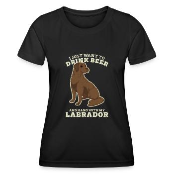 Ich möchte nur Bier trinken und mit meinem - Frauen Funktions-T-Shirt - Schwarz - Vorne - AI Model Female 172 light (172cm)