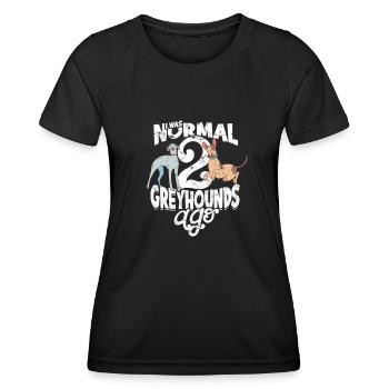 Ich war normal vor 2 Windhunden - Windhund - Frauen Funktions-T-Shirt - Schwarz - Vorne - AI Model Female 172 light (172cm)