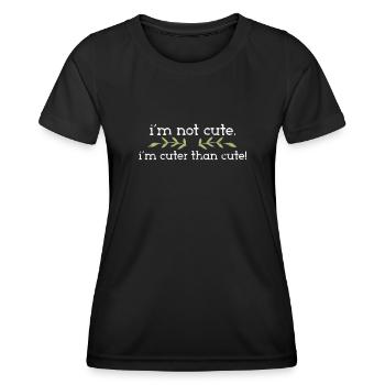 Je ne suis pas mignon je suis plus mignon que mignon - hilarant - T-shirt sport Femme - noir - Devant - AI Model Female 172 light (172cm)