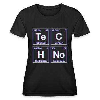 Techno Rave Electro Raver Chemie Periodensystem - Frauen Funktions-T-Shirt - Schwarz - Vorne - AI Model Female 172 light (172cm)