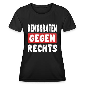 Demokraten Gegen Rechts - Rechts Nein Danke - Frauen Funktions-T-Shirt - Schwarz - Vorne - AI Model Female 172 light (172cm)