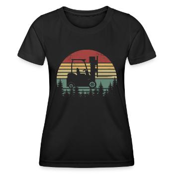 Funny Forklift Driver Art - Forklift Operator - Women's Functional T-Shirt - black - Front - AI Model Female 172 light (172cm)