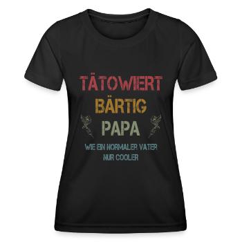 Tätowiert Papa Bärtig - Frauen Funktions-T-Shirt - Schwarz - Vorne - AI Model Female 172 light (172cm)