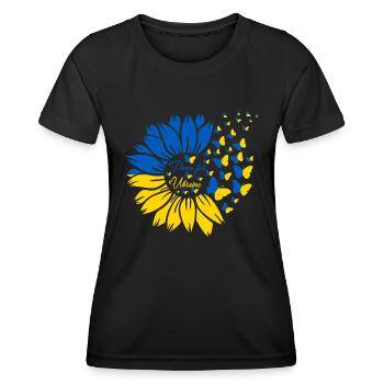 Peace For Ukraine - Frauen Funktions-T-Shirt - Schwarz - Vorne - AI Model Female 172 light (172cm)
