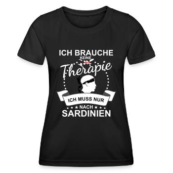 Sardinien Flagge Sardische Fahne Keine Therapie - Frauen Funktions-T-Shirt - Schwarz - Vorne - AI Model Female 172 light (172cm)