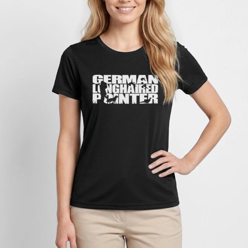 GERMAN LONGHAIRED POINTER Jagdhunde Jagd Wilsigns Frauen Funktions-T-Shirt