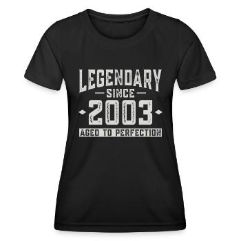 Legendär seit 2003 - Frauen Funktions-T-Shirt - Schwarz - Vorne - AI Model Female 172 light (172cm)