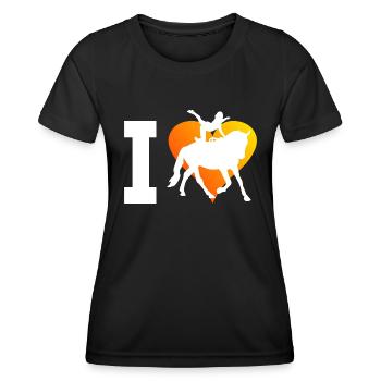 Voltige d’équipe Voltige Art équestre - T-shirt sport Femme - noir - Devant - AI Model Female 172 light (172cm)