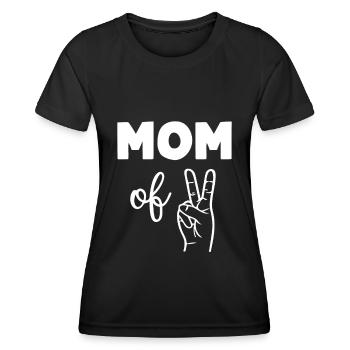 Mom of Two - Frauen Funktions-T-Shirt - Schwarz - Vorne - AI Model Female 172 light (172cm)
