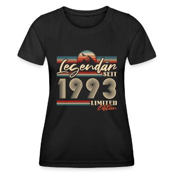 Vintage Geboren in 1993 Baujahr Geburtstag - Frauen Funktions-T-Shirt - Schwarz - Vorne - AI Model Female 172 light (172cm)