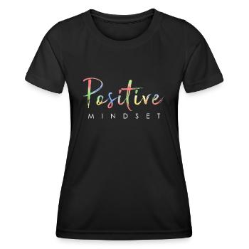 État d’ positif - Restez positif - T-shirt sport Femme - noir - Devant - AI Model Female 172 light (172cm)