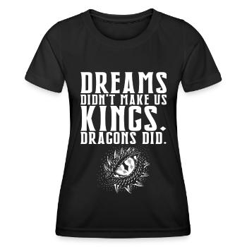 Citation Dragon Médiéval Fantastique Pour Geek - T-shirt sport Femme - noir - Devant - AI Model Female 172 light (172cm)